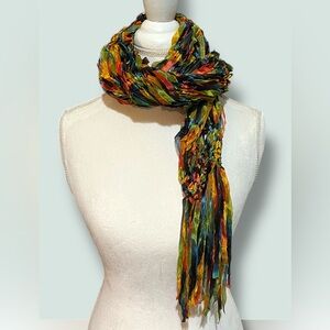 Multicolor Crinkle Ribbon Scarf - Fun!